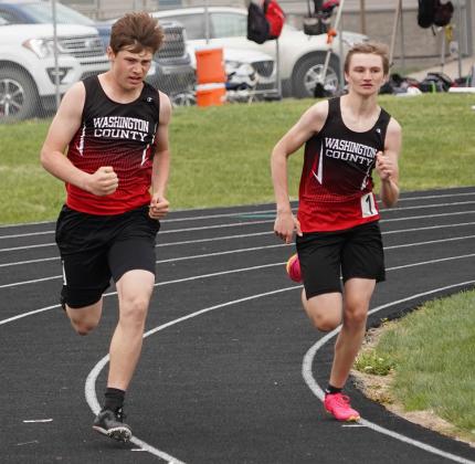 The Washington County boys competed at Belleville while the girls held off on the meet to compete at the KU Relays.