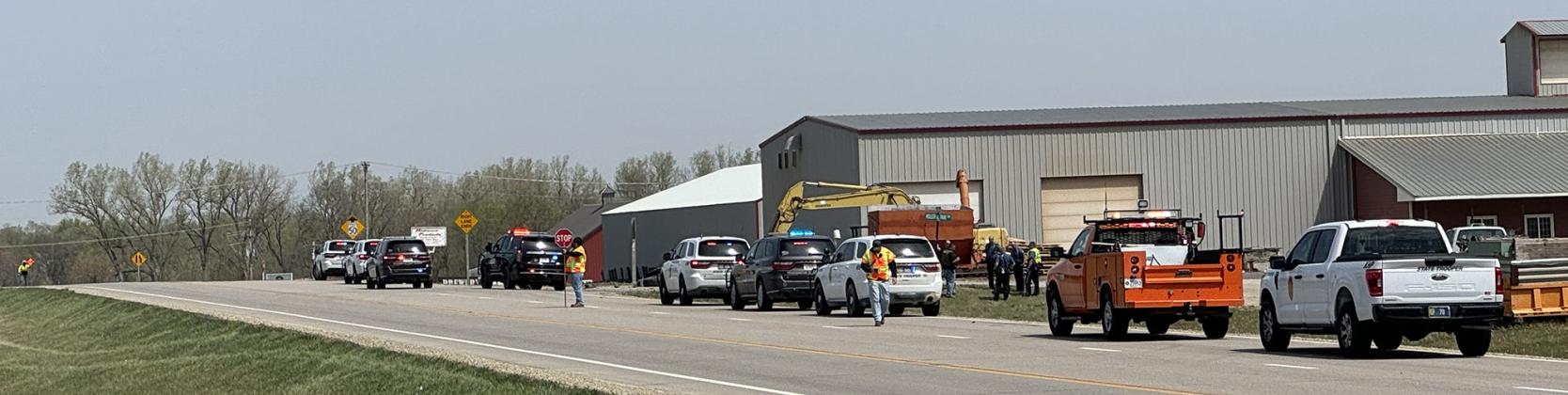 Several law enforcement agencies and other departments responded to the crash site on Monday morning, where traffic was put into a one-lane controlled situation for a while.